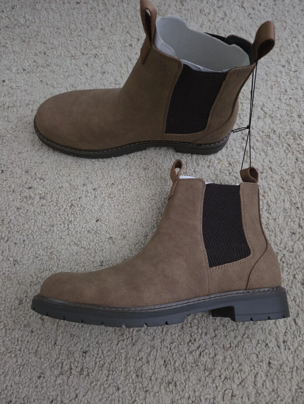 Portland Boot Company Men's Chelsea‎ Boots Size 13 Tan Faux Suede Casual Ankle